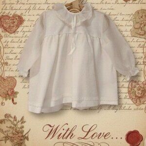 Baby Girl White Lace Trim Gown Gold Frill Sparkle Polka Dot Valentines